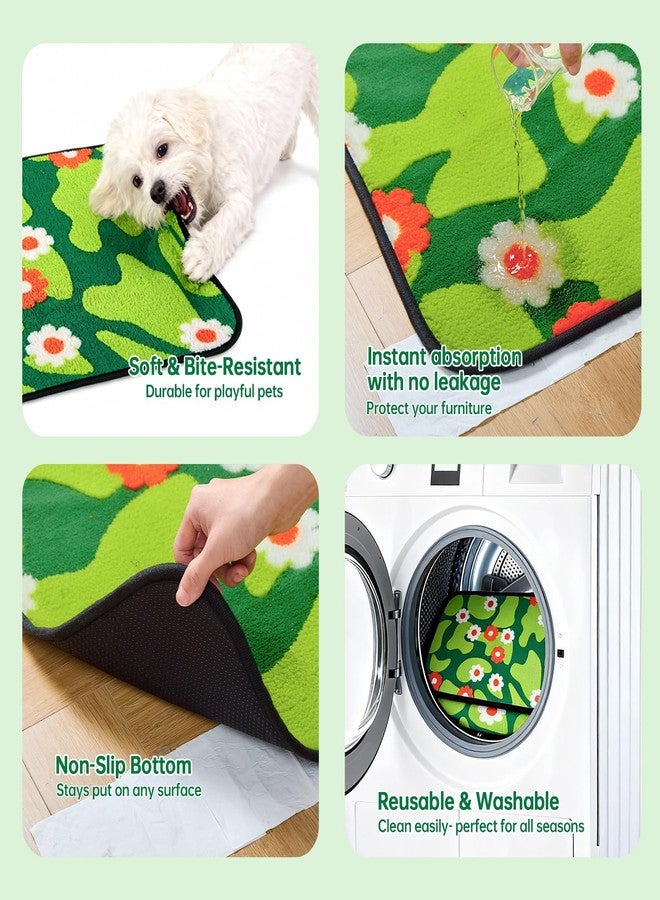 Qeils Reusable Puppy Pads for Small Dogs, Washable Pee Pads with Non-Slip , Absorbent Leakproof Mat for Crates, Playpens, Pet Beds & Whelping, Indoor Potty Training Grass Green, 23"x36", 2 Pack - Image 4
